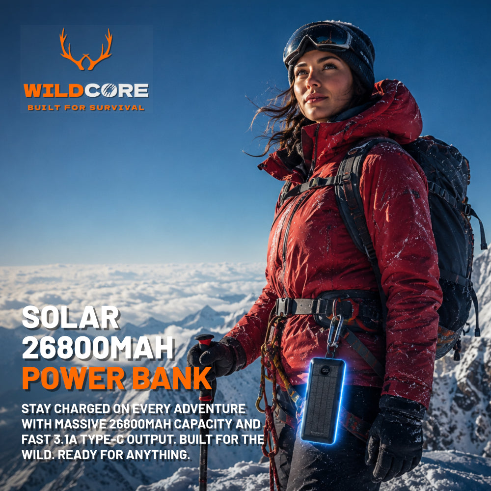 Wildcore SummitCharge™ 26800mAh Solar Power Bank