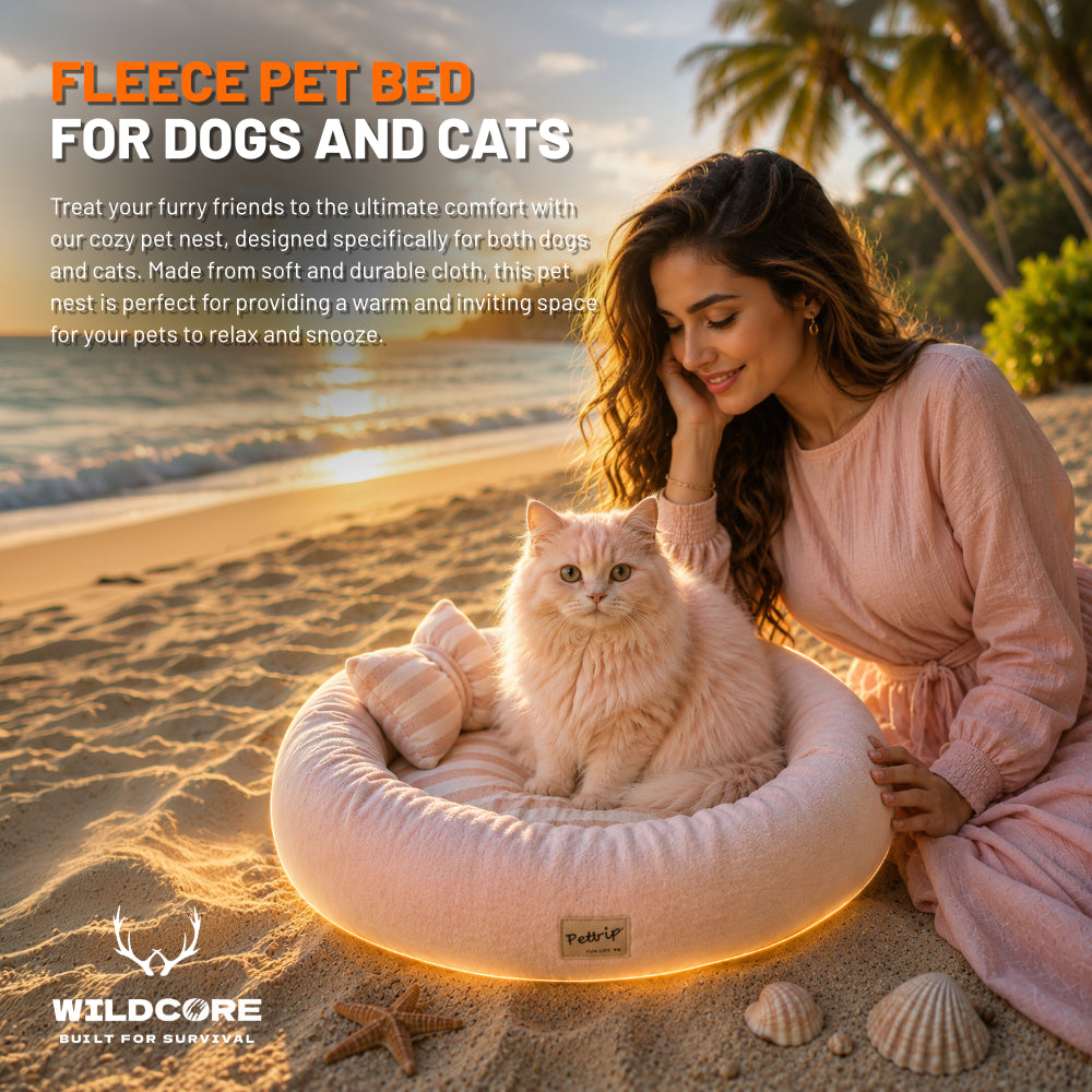 Wildcore CozyNest™ Fleece Pet Bed for Dogs & Cats