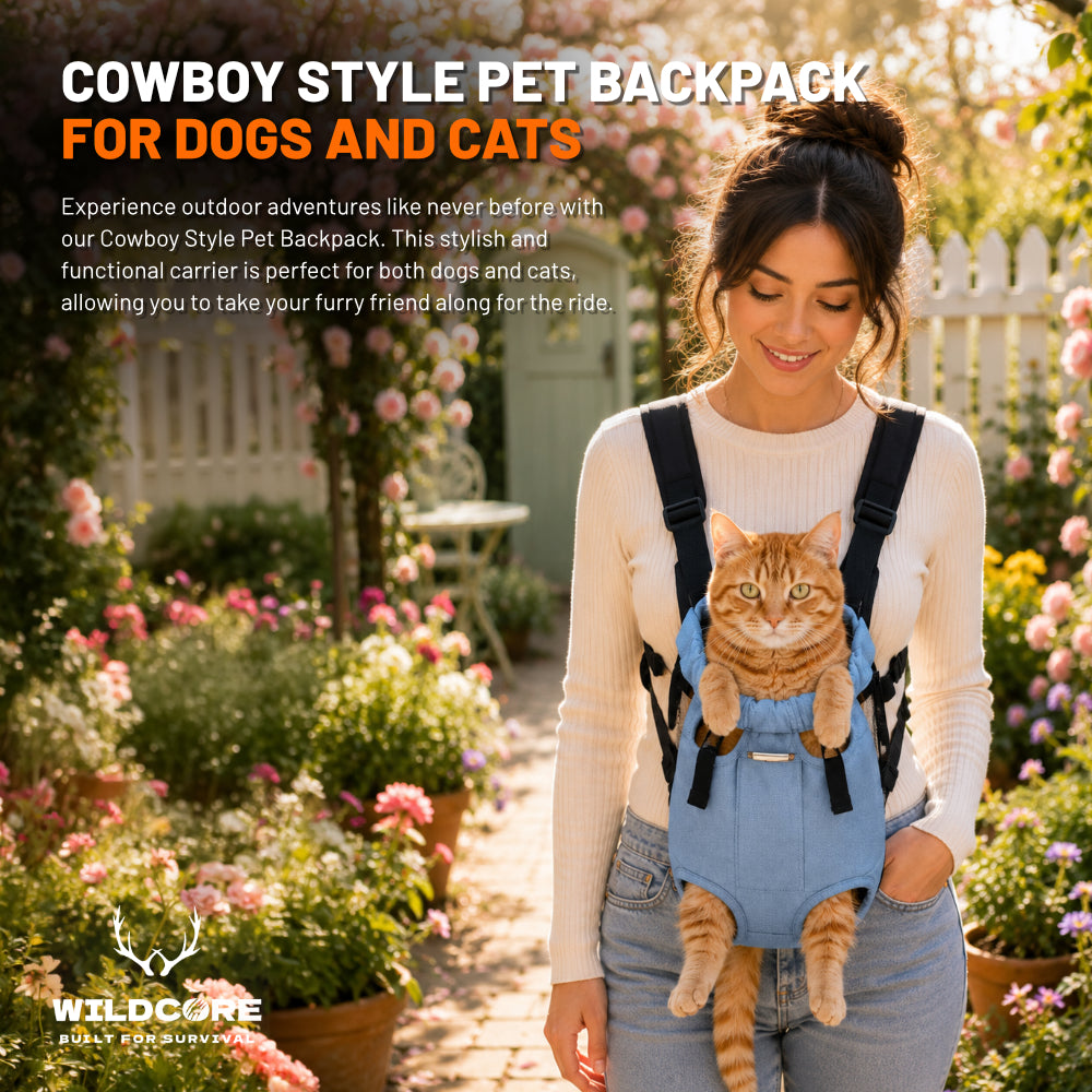 Wildcore TrailRider™ Cowboy Pet Backpack Carrier for Dogs & Cats