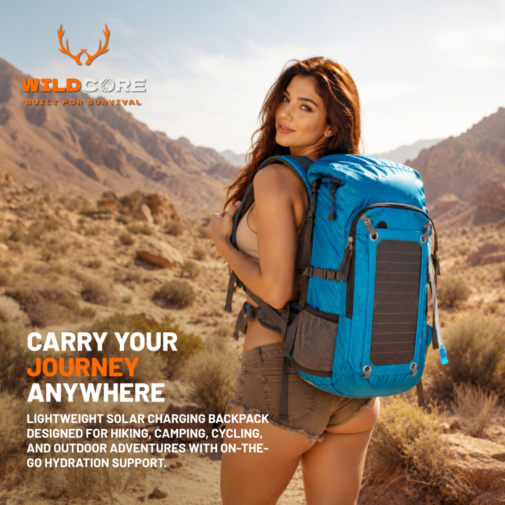 Wildcore SolarTrail™ Adventure Backpack Carry Your Journey. Power Every Adventure.