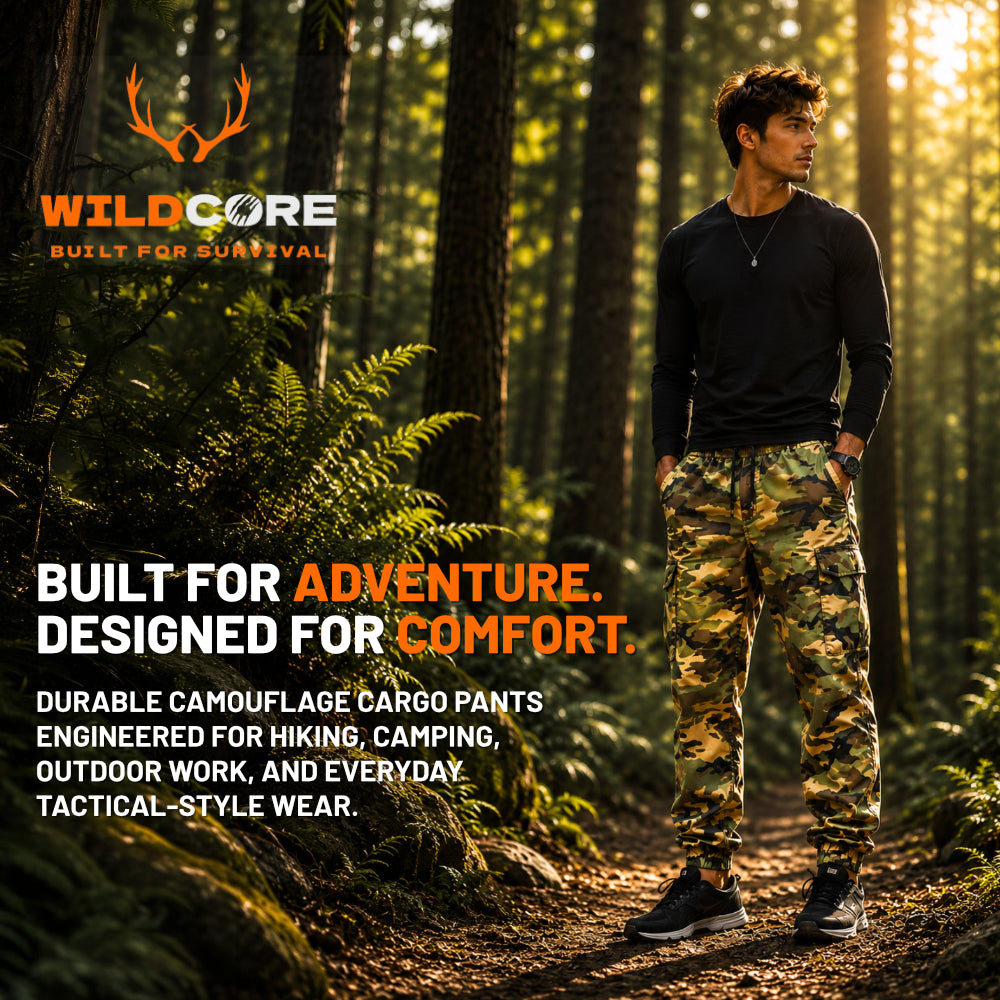 Wildcore TrailFlex™ Camo Cargo Pants Built for Adventure. Designed for Comfort.