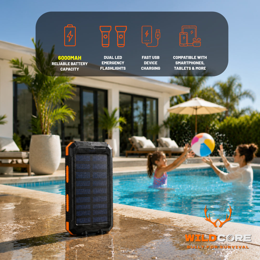 Wildcore SunVault™ Solar Power Bank 6000mAh
