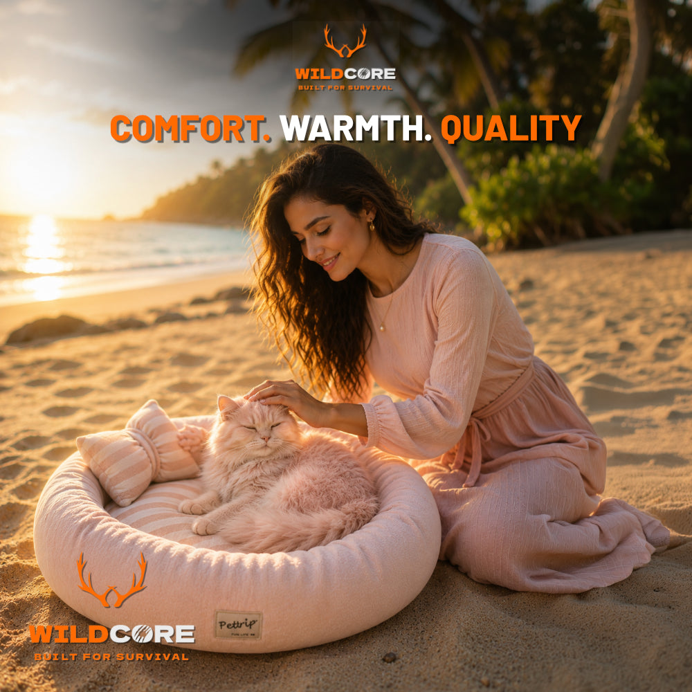 Wildcore CozyNest™ Fleece Pet Bed for Dogs & Cats