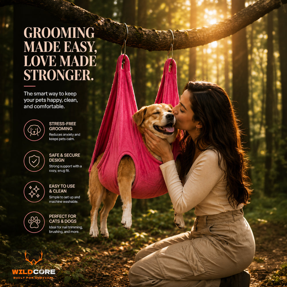 Wildcore GroomEase™ Pet Grooming Hammock for Dogs & Cats
