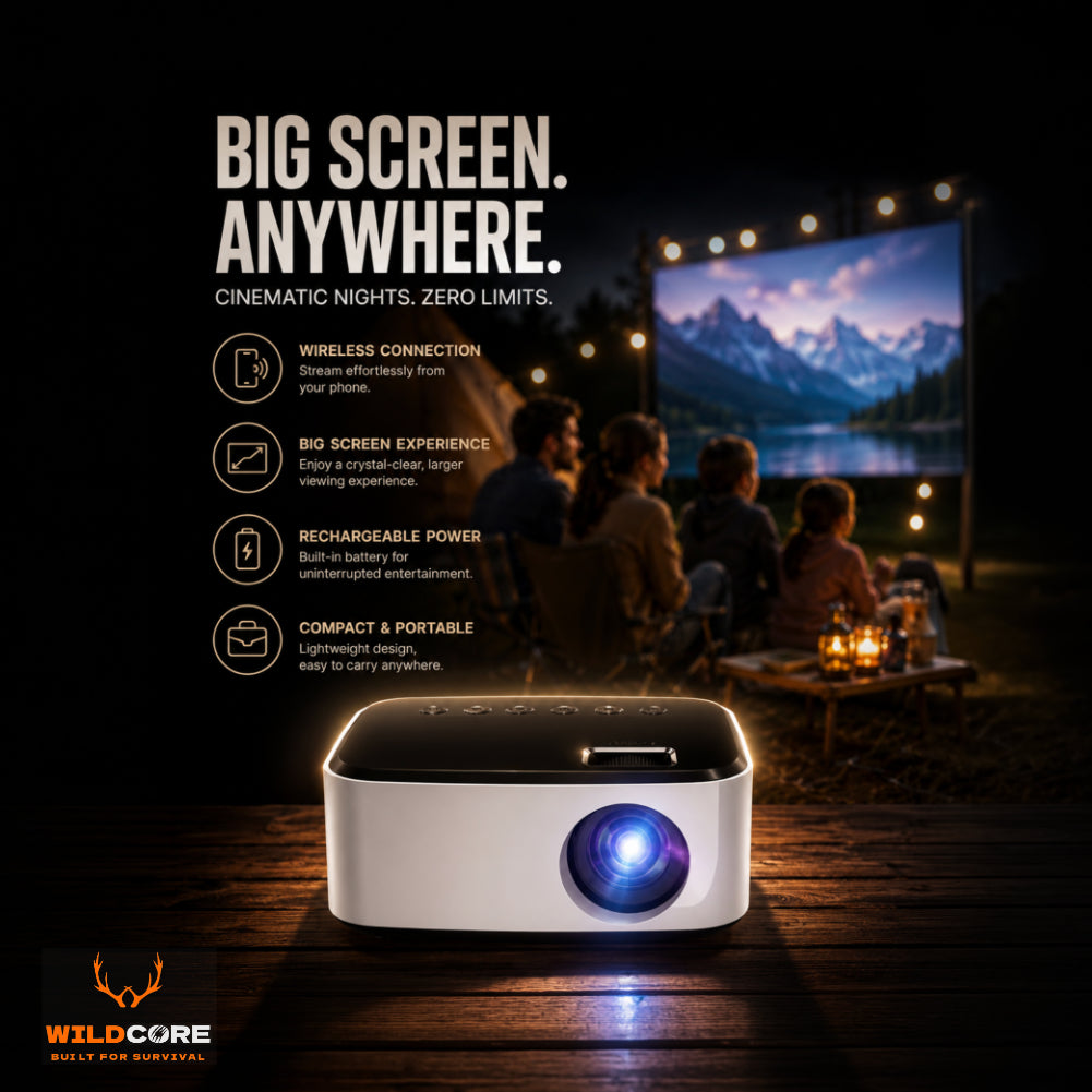 Wildcore CinemaGo™ Wireless Mini Outdoor Projector for Apple & Android
