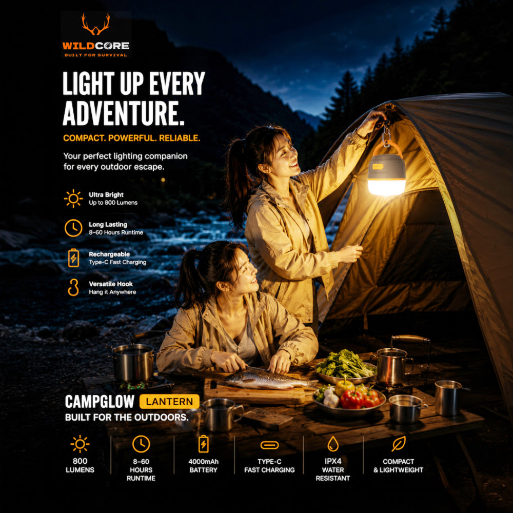 Wildcore GlowTrail™ Magnetic Waterproof Camping Lantern