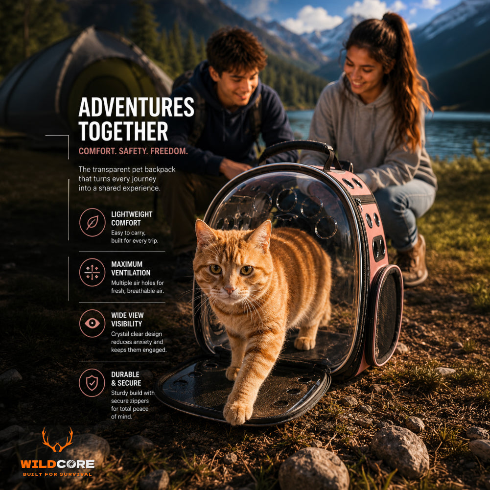Wildcore VistaPaw™ Transparent Pet Backpack for Cats & Small Dogs