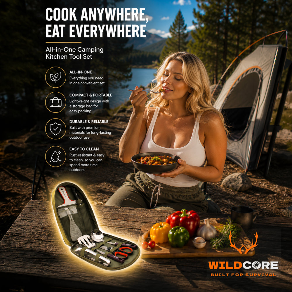 Wildcore CampChef Pro™ Outdoor Camping Cookware & BBQ Tool Set