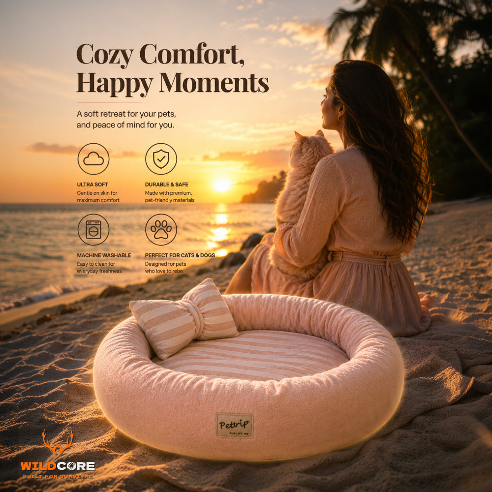 Wildcore CozyNest™ Fleece Pet Bed for Dogs & Cats