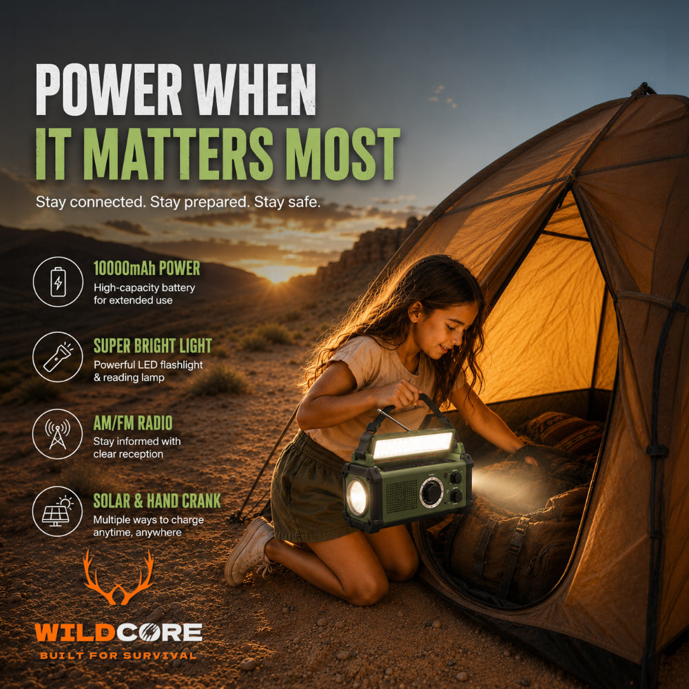 Wildcore StormGuard™ 10000mAh Emergency Survival Weather Radio