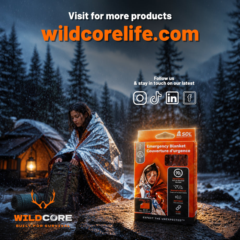 Wildcore HeatShield™ Emergency Survival Blanket Stay Warm When It Matters Most.