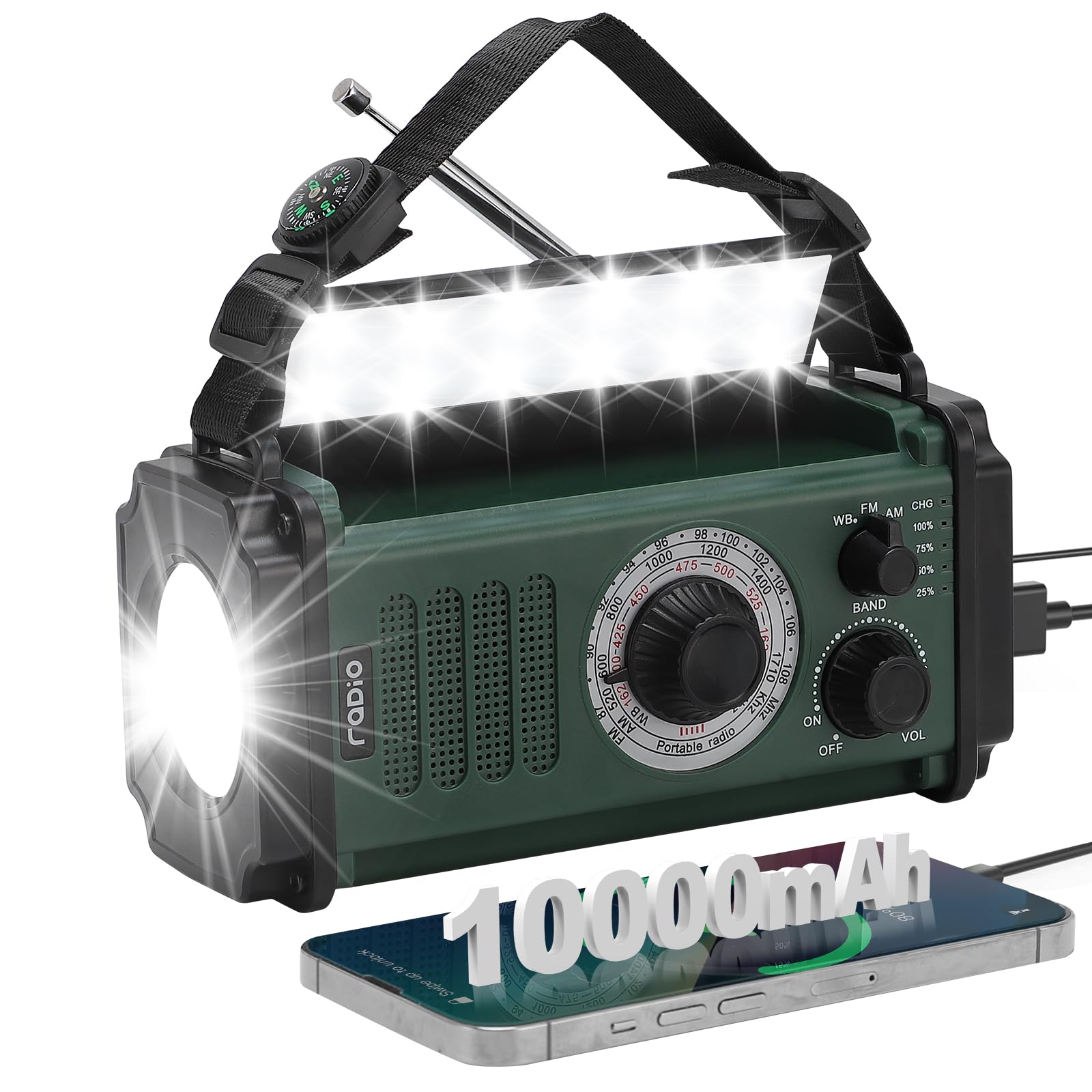 Wildcore StormGuard™ 10000mAh Emergency Survival Weather Radio