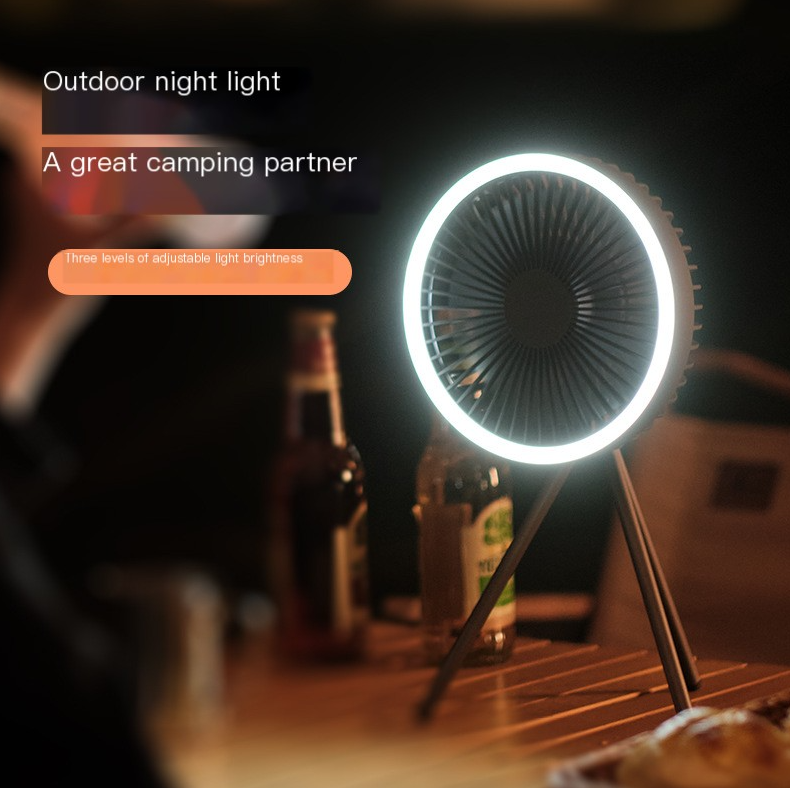 Wildcore BreezeGlow™ Portable USB Tripod Camping Fan with LED Light